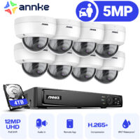 ANNKE Kit de Vidéosurveillance NVR 8 ×Caméra Extérieure IP66 Microphone Intelligent Caméra de Surveillance Caméra Accès Distance 4TB