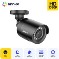 ANNKE Caméra de Sécurité Bullet 1080p AHD/TVI/CVI/CVBS Caméra Filaire Extérieure 4-en-1, Caméra de Sécurité Analogique pour Usage Intérieur et Extérieur, Vision Nocturne