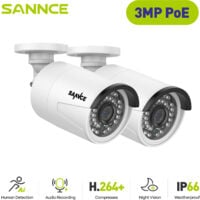 SANNCE Telecamera di sorveglianza PoE da 3MP per interni esterni 36 LED IR IP66 resistente alle intemperie per NVR SANNCE N98PBD/N96PBK