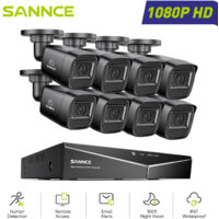 SANNCE Sistema di Sicurezza Cablato Esterni 1080P 16CH 8 Telecamere Accesso Remoto Visione Notturna Kit di Videosorveglianza