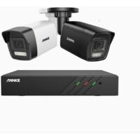 ANNKE 3K PoE Système de vidéosurveillance 8 canaux avec 2 caméras Bullet, détection mouvement,couleur vision nocturne,1TB HDD