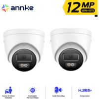 ANNKE 2PCS 12MP caméras de sécurité intérieures extérieures,vision nocturne couleur, détection personnes véhicules, accès à distance