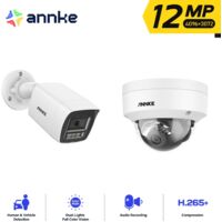 Annke – Caméra de surveillance 12MP – Vision nocturne couleur – Détection de personnes et véhicules – IP67 – Accès à distance – Alimentation PoE