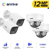 ANNKE 12MP caméras de sécurité intérieures extérieures,vision nocturne couleur, détection personnes véhicules, accès à distance,3PCS