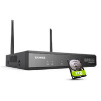 SANNCE Sistema di videosorveglianza wireless 10CH Video H.264+ da 5 MP per sorveglianza domestica Sistema di rete PoE Doppia modalità WiFi Supporto Alexa - HDD da 1 TB