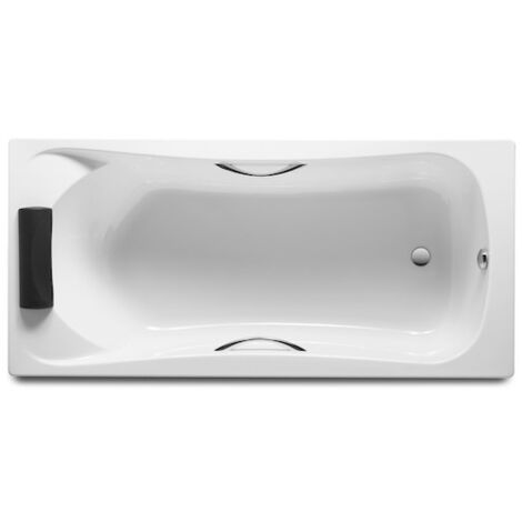 Roca – Baignoire acrylique rectangulaire 1700x800x420 mm – 225 litres – 2 poignées – Installation avec jupe en L ou encastrée (1/6)