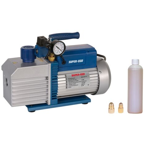 Super-Ego Tools – Pompe à vide SEGO VAC 3.0 R32 – Débit 70 l/min – Profondeur de vide 15 microns – Électrovanne intégrée pour réfrigération