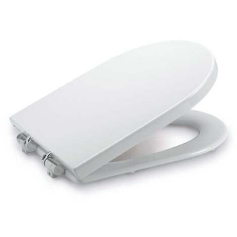 Abattant WC rond blanc avec système SoftClose – Compatible charnières ROCA – Abattant de rechange haute résistance