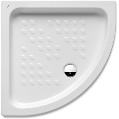 Roca – Receveur de douche d'angle en porcelaine 900x900 mm – Écoulement 90 mm – Profondeur 80 mm – Rayon 550 mm – Installation en angle (1/5)
