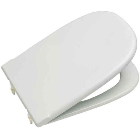 Roca – Abattant WC DAMA RETRO – Charnières amovibles – Forme ronde – Compatible cuvette sortie horizontale et verticale (1/5)