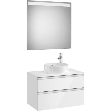 Pack meuble bas pour lavabo avec plan de travail central + miroir LED THE GAP - ROCA (1/3)