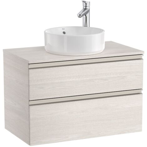 Meuble bas 2 tiroirs pour vasque centrale THE GAP - ROCA Couleur : Frêne nordique - Dimensions : 805x460x537 mm (1/5)