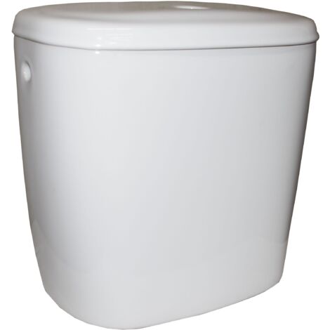 Roca – Réservoir de chasse d'eau compact en porcelaine – Lignes classiques – Design élégant pour espaces publics – Non inclus : couvercle