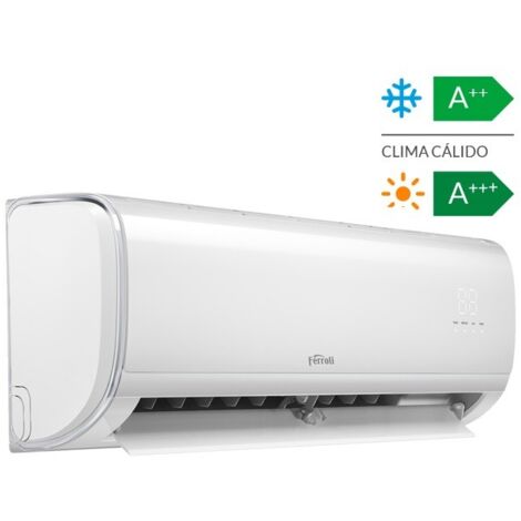 Ferroli – Climatiseur réversible 3,5 kW – Wifi intégré – Silencieux – A+/A++ – Réfrigérant R32 – Unité intérieure compacte 285x805x194mm