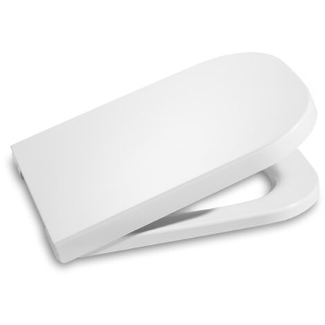 Roca – Tapa abattant WC A80147000B – Résine Supralit® antibactérienne – Installation EasyFix – Type de chute normal – Pour toilettes SQUARE (1/4)