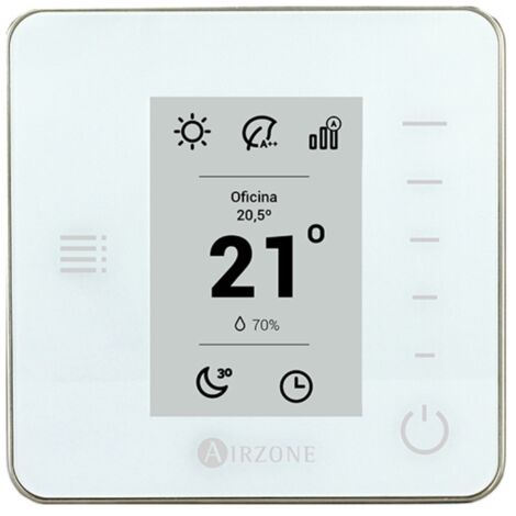 Thermostat radio AIRZONE THINK CE6 Flexa – Alimentation pile CR2450 – Écran à encre basse consommation – Contrôle de température et humidité