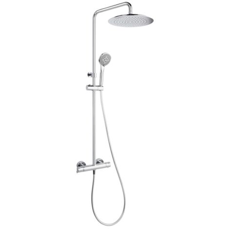 Colonne de douche thermostatique avec pomme de douche Ø300mm – 3 types de jet – Tuyau anti-rotation 1,75m – Système anti-brûlure Cooltouch – Ramon Soler