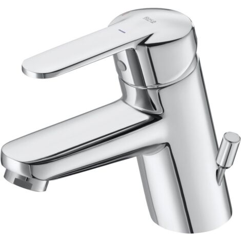 Roca – Mitigeur de lavabo monocommande chrome – Aérateur intégré – Installation facile avec flexibles – Poignée supérieure pour contrôle précis