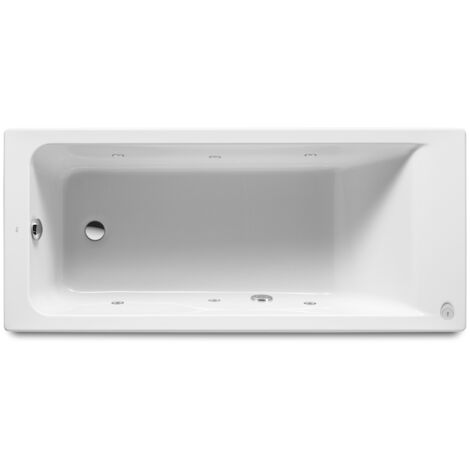 Roca – Baignoire balnéo rectangulaire acrylique 1400x700 mm – Système hydromassage tonique – Capacité 215 litres pour 1 personne (1/3)