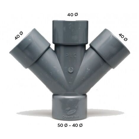 Connecteur double plat H-H en PVC - CREARPLAST Dimensions : 40 x 45 mm
