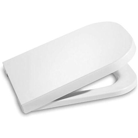 Roca – Abattant WC compact rond avec amortisseur de chute – Charnières en acier inoxydable – Fixation 200 mm – A801D22001 (1/5)