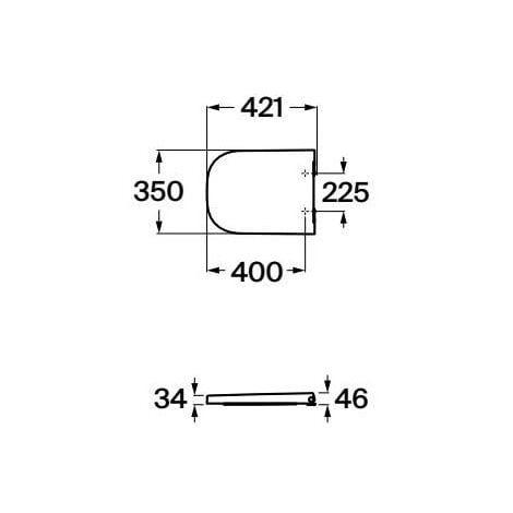 Tapa y asiento de Supralit® para inodoro de tanque bajo compacto THE GAP - ROCA Características: Caída libre
