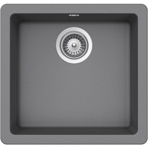 QUARZEX® RIGA Evier à 1 bac - ROCA Couleur : Gris - Dimensions : 450x430x200 mm (1/2)