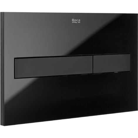 Plaque d'actionnement avec double affleurement (finition verre) PL10 DUAL (ONE) - ROCA Couleur : Noir (1/2)