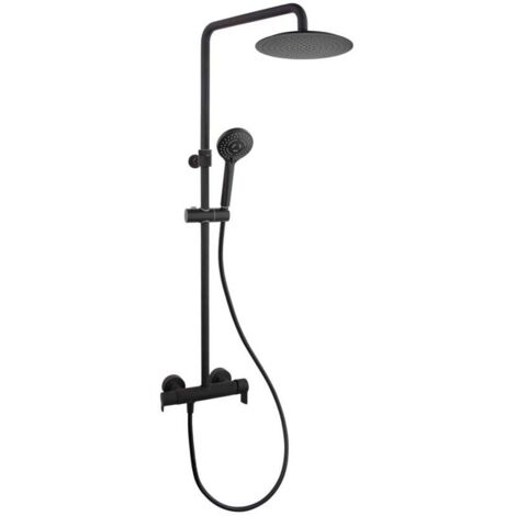 Colonne de douche thermostatique télescopique mitigeur noir mat – Pomme haute Ø300 mm – Cartouche céramique Ø35 mm – Débit 16 l/min – Ramon Soler
