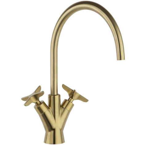 Robinet à double commande avec bec pivotant de 170 mm - ADAGIO - Ramón Soler - Finition : Or brossé (1/3)