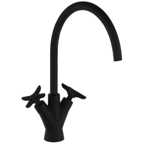 Robinet à double commande avec bec pivotant de 170 mm - ADAGIO - Ramón Soler - Finition : Noir mat (1/3)