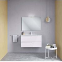 Ensemble de meubles de salle de bains avec 2 tiroirs compacts VITALE - ROYO Couleur : Blanc brillant - Options : Ensemble complet - Taille : 60 cm - Profondeur : 46 cm