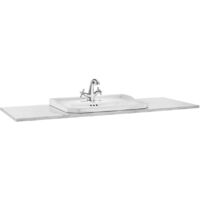 Roca – Plan de travail en marbre blanc venato 1300 x 495 mm – Comptoir central pour meuble bas – Collection CARMEN vintage