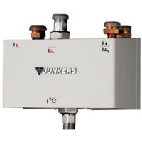Junkers Bosch – Kit solaire pour chauffe-eau à gaz – Raccordement avec vannes de mélange – Support mural et tuyaux flexibles inclus – Compatible JUNKERS