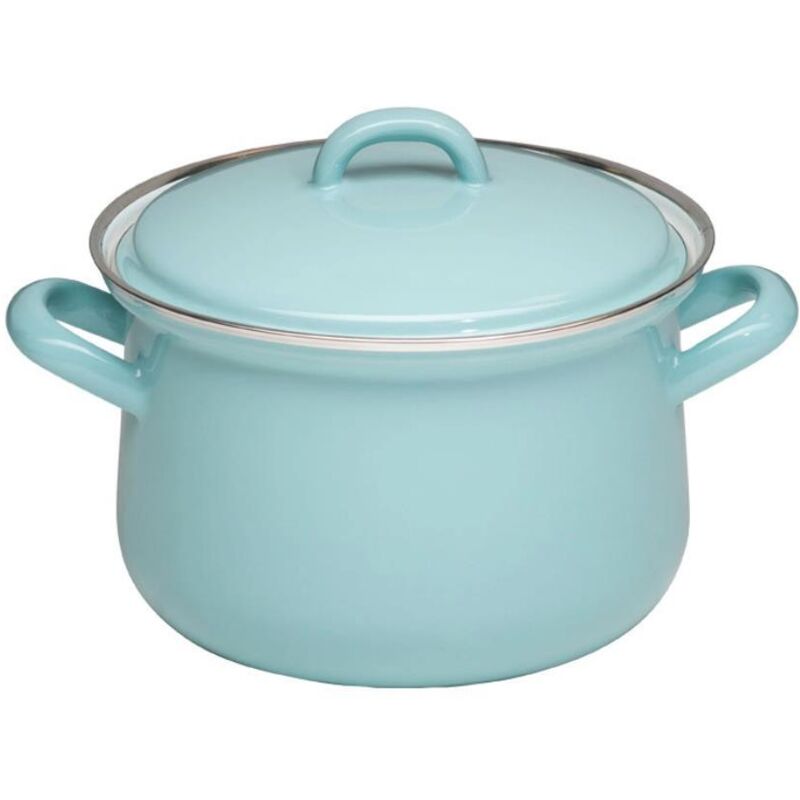 Casseruola Riess Flora con coperchio 22cm Paese smaltato a induzione