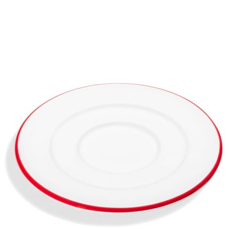 Gmundner Keramik Rubinroter Rand, Soucoupe pour café Gour. (Ø 16cm) (1/2)
