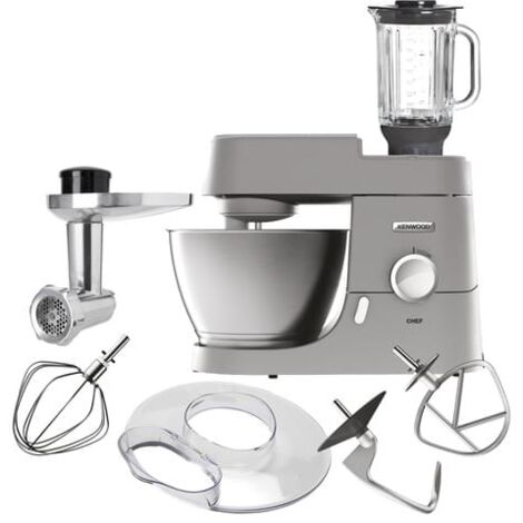 Robot pâtissier Kenwood KVC3170S 1000W – Bol inox 4.6L – Mixeur en verre 1.6L – Hachoir à viande – Engrenage métallique (1/7)
