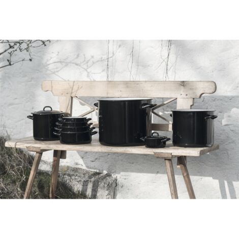 Couvercle Riess Classic 32 Cm - En Émail Noir, Hauteur 6.5 Cm, Compatible Tous Feux (Induction, Gaz...), Fabriqué En Autriche