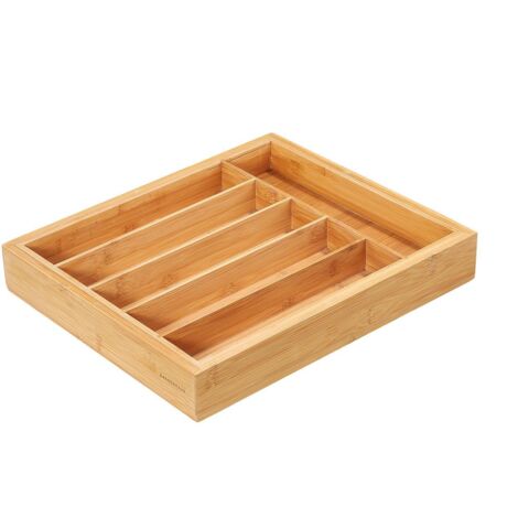 Range Couverts Extensible Bambou Kela Kalma - 5 à 7 Compartiments Pour Tiroir Cuisine (28,5-39 Cm)