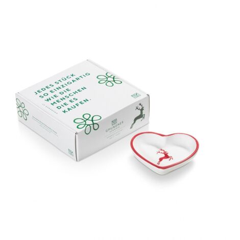 Gmundner Keramik Cuore Rigido 10 Cm Bordeaux - Fatto A Mano In Austria - 2
