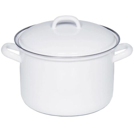 Riess Classic marmite à viande avec couvercle Ø16cm émail blanc (1/5)