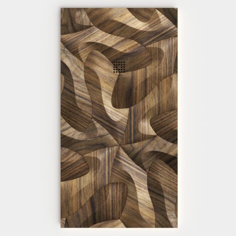 VAROBATH - Receveur de douche 3D 100x140 - Modèle RADIATA effet bois (1/5)