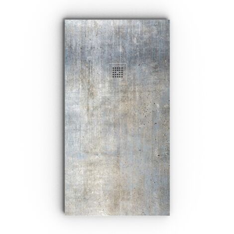 VAROBATH - Receveur de douche 3D 100x160 - Modèle BETONEK effet ciment (1/5)