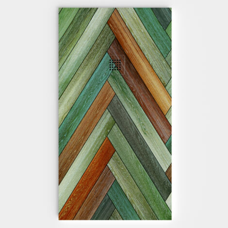VAROBATH - Receveur de douche 3D 100x140 - Modèle SELVANATURAL effet bois (1/5)