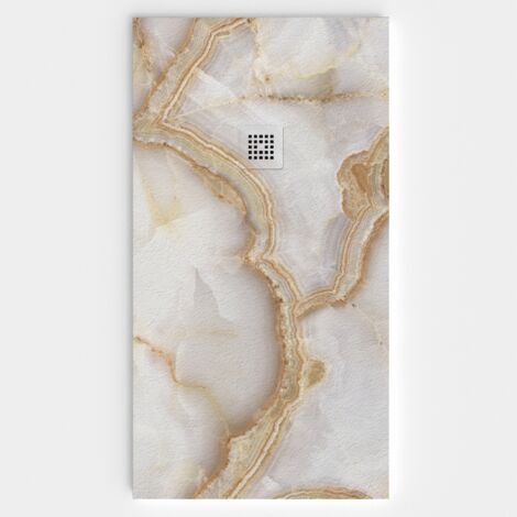 VAROBATH - Receveur de douche 3D 80x160 - Modèle LAMA effet marbre (1/5)