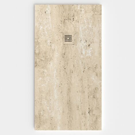 Receveur de douche 3D 70x120 – Modèle travertino effet marbre – Surface antibactérienne et antidérapante C3 – Résistant aux chocs et rayures