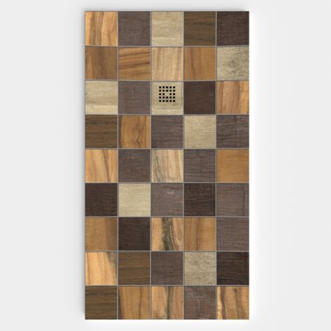 VAROBATH - Receveur de douche 3D 100x160 - Modèle PECAN effet bois (1/5)