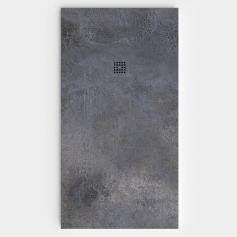 VAROBATH - Receveur de douche 3D 100x140 - Modèle CARBONI effet ciment (1/5)