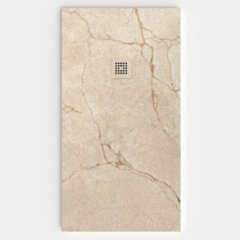 VAROBATH - Receveur de douche 3D 100x200 - Modèle CREMA effet marbre (1/5)