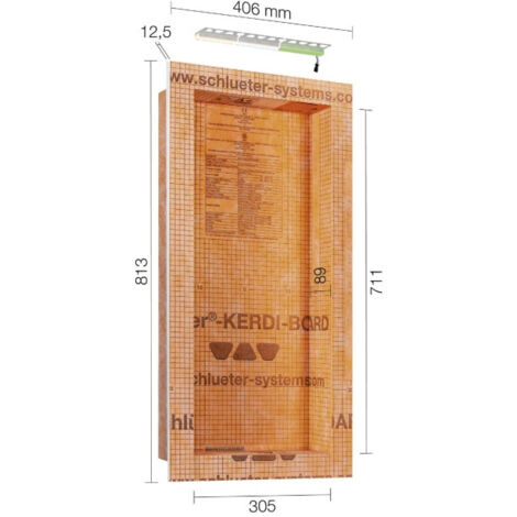 Niche à encastrer Led Blanc chaud Kerdi Board NLT 305x711x89mm SCHLUTER